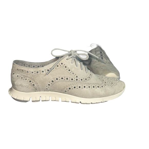 Cole Haan Zerogrand Suede Wingtip Oxford Sneakers Gray Women’s Size 7B ironstone - Picture 1 of 9